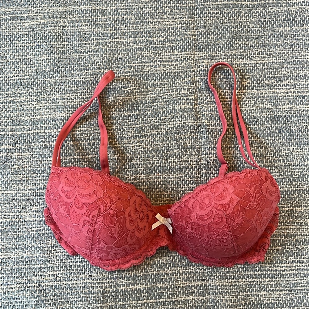 Pink Lace Bra 34B with Bow